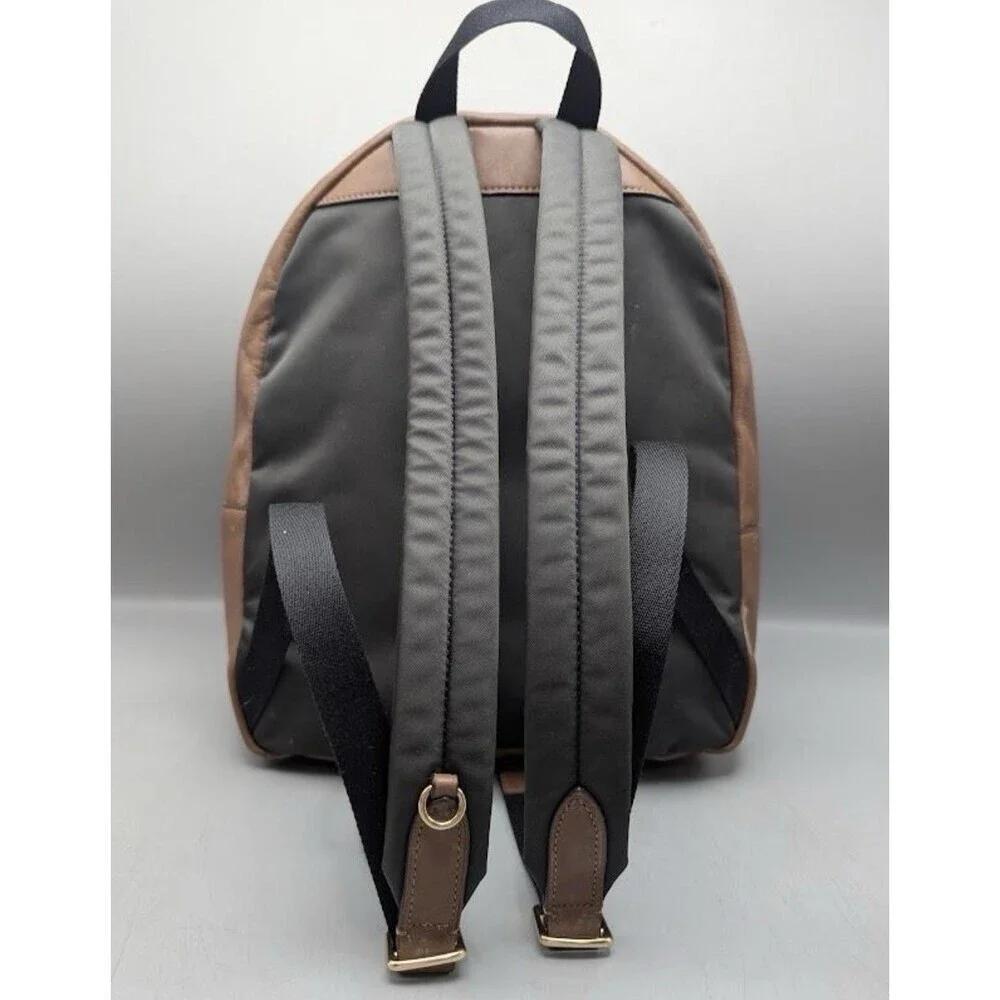 Coach Signature Brown Beige Logo Backpack Zip Closure Inner Outer Pockets